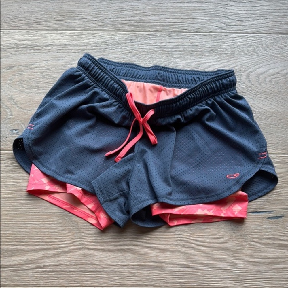Champion Women's Athletic Shorts - Dark Gray and Pink